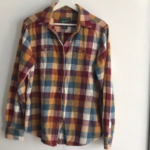 Woolrich Multi Color Buffalo Check Flannel Shirt.